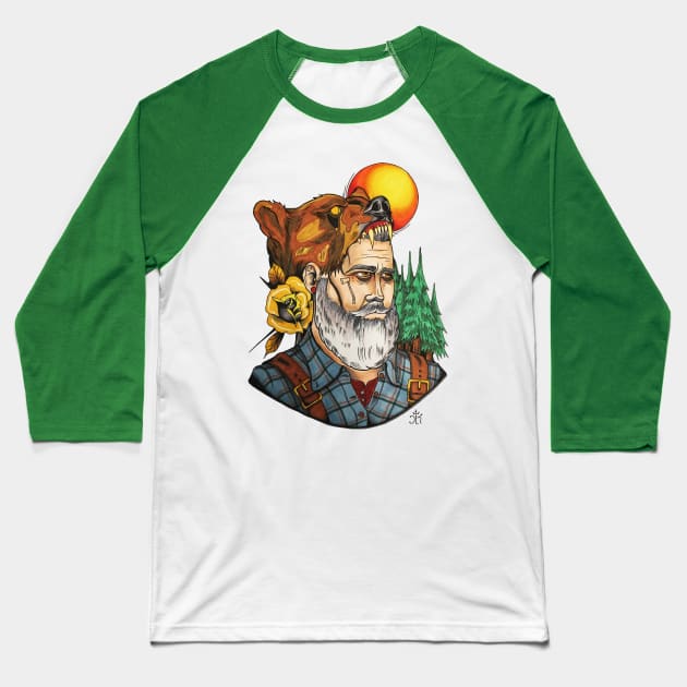 Mountain Man Baseball T-Shirt by ArtByCanaan